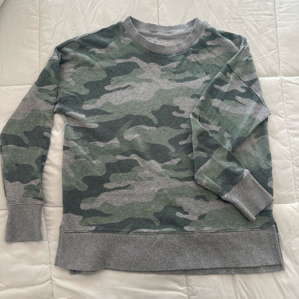 Green and Gray Camo Crewneck Sweatshirt